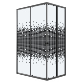 Душевое ограждение Niagara Eco NG-1018-14QBLACK (100х80х190) прямоугольник,раздвижное,черный,стекло мозаика,1 место (NG-1018-14QBLACK)