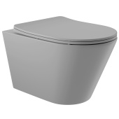 Унитаз подвесной Aqueduto CONE 525*360 безободковый, сиденье с микролифтом, серый матовый (CON0130)