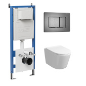 Комплект 3 в 1: инсталляция 900.K31.01.000+клавиша 700.K31.04.42M.42M графит сатинов+унитаз GR-4477S (97.4477S.04.42M)