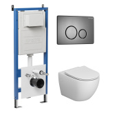 Комплект 3 в 1: инсталляция 900.K31.01.000+клавиша 700.K31.05.42M.42M графит сатин.+унитаз GR-4411SQ (97.4411SQ.05.42M)