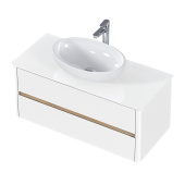 Тумба 1Marka Monro 100П (1000х420х450) 2я белый столешница/стекло (Ц0000036661)