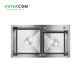 Кухонная мойка с дополнительной чашей AVIVACOM 78*45 сатин (S7845-1.5)