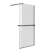 Душ. перегородка NG-670-10ВLACK (100*195) черный матовый, стекло прозрачное,1 место (NG-670-10ВLACK)