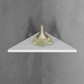 Угловая полочка для ванной комнаты ABBER Stein белая (AS1652L)