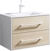 Подвесная тумба Aqwella Miami с двумя ящиками с умывальником из литьевого мрамора (MAI0175)