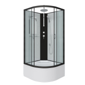 Душ.каб. NG-6709-14BKT (1000х1000х2150)высокий поддон(45см) стекло ПРОЗРАЧНОЕ черные профиля 4 мест (67091414BKT)