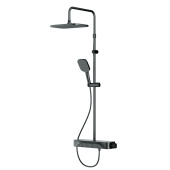 Am.Pm Func, душ. система: см-ль-полка д/душа с ТМС: душ.штанга, верхн. душ квадр., ручн.душ, черный (F078F222)