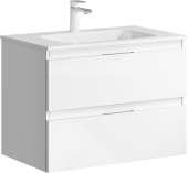 Подвесная тумба Aqwella Accent с двумя ящиками в белом цвете с умывальником из литьевого мрамора (ACC0175W)