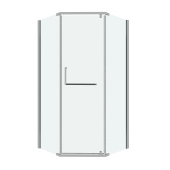 Душ.ограждение 302.K33.03.9090.10.00 Pragma (90*90*195) трапеция,распашная,хром,стекло прозрачн,1место (302.K33.03.9090.10.00)