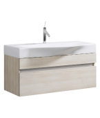 Подвесная тумба Aqwella Bergamo с двумя ящиками в цвете акация с умывальником из литьевого мрамора (Ber.01.10/A)