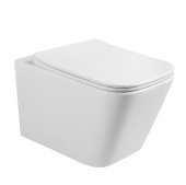 Унитаз ABBER Rechteck подвесной белый, безободковый (AC1200)