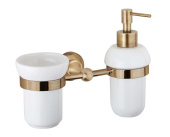 Стакан и диспенсер подвесные CEZARES, бронза (APHRODITE-TDTS-02)