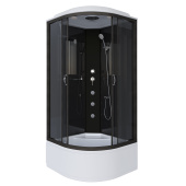 Душ.каб. NG-6508-14G (900х900х2150) высокий поддон(40см) стекло ТОНИРОВАННОЕ алюм черный 4 места (65081434G)