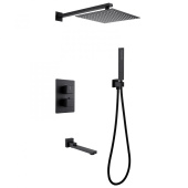 Душевая система ABBER Daheim скрытого монтажа с изливом, термостат, черная матовая (AF8250B) Душевая система ABBER Daheim скрытого монтажа с изливом, термостат, черная матовая (AF8250B)