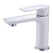 Смеситель ABBER Weiss Insel для раковины, белый-хром (AF8010W)