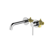Смеситель для раковины настенный 2 отв. (внешняя и скрытая часть) AQUATEK ЕВРОПА (AQ1313CR)