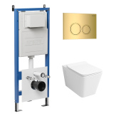 Комплект 3 в 1: инсталляция 900.K31.01.000+клавиша 700.K31.01.300.300 золото глянцев+унитаз GR-4414S (97.4414S.01.300)