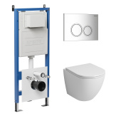 Комплект 3 в 1: инсталляция 900.K31.01.000+клавиша 700.K31.01.100.100 хром глянцев.+унитаз GR-4455SQ (97.4455SQ.01.100)