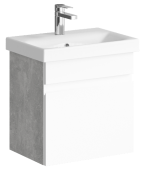 Подвесная тумба Aqwella Smart с одним ящиком, цвет бетон светлый с умывальником (SRT0105BS)