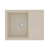 Кухонная мойка Lemark IMANDRA 640 врезная прямоугольная с крылом из кварцгранита цвет: Бежевый (9910020)