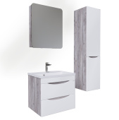 Тумба Grossman подвесная "ТАЛИС-60 см" с 2-я ящ.(ум.Classika-60) бетон пайн/белый глянец (106010)