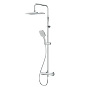 Am.Pm Func, душ. система: см-ль д/душа с ТМС, душ.штанга, верхн. душ квадр., ручн.душ, хром (F078F400)