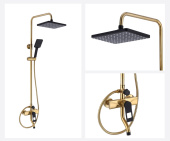 Душевая стойка Bronze de Luxe ELEMENT матовое золото/черный (EL77GB)