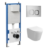 Комплект 3 в 1: инсталляция 900.K31.01.000+клавиша 700.K31.02.110.110 хром матовый+унитаз GR-4477SQ (97.4477SQ.02.110)