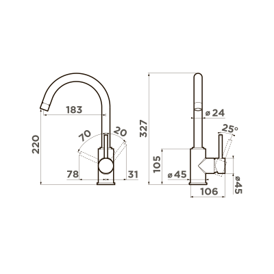 Смеситель для кухни Omoikiri Shinagawa-CH (4994112)