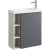 Подвесная тумба Aqwella Alba 60 см правая с одной дверью и открытыми полочками, цвет: корпус - светлый камень, фасад - серый матовый (ALB0106RLS+ALB0706GRМ)