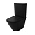 Унитаз GR-4450BMSQ (60,5*38*82,5) ЧЕРНЫЙ МАТОВЫЙ, напольный, БЕЗОБОДКОВЫЙ, ТОРНАДО с тонкой крышкой (GR-4450BMSQ)