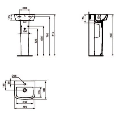 Раковина настенная Ideal Standard - Tempo 40x36 (T056701)