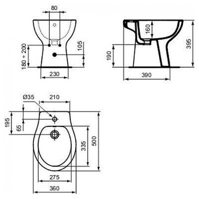 Биде напольное Vidima - Сева Фрэш (E406461)