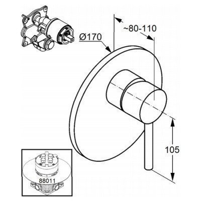 Смеситель для душа Kludi - Bozz (386550576)