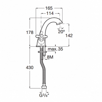 Смеситель для раковины Roca - Carmen (5A3B4BC00)