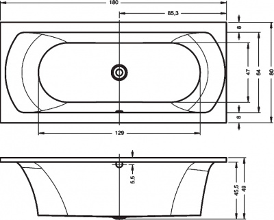 Ванна акриловая RIHO LIMA 180 (BB4600500000000)