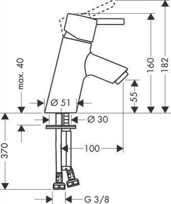 Смеситель для раковины  Hansgrohe  -  Talis S (32031000)
