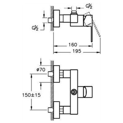 Смеситель для душа Vitra - Flo S (A41938EXP)