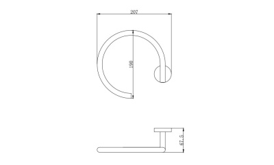 Полотенцедержатель кольцо AQUATEK, матовый черный ВЕГА (AQ4012MB)