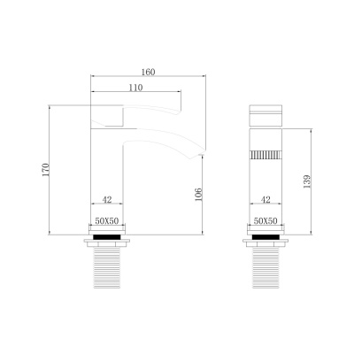Смеситель ABBER Wasserfall для раковины, хром (AF8610)