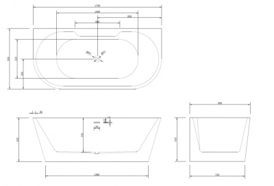 Акриловая ванна ABBER (AB9296-1.7)