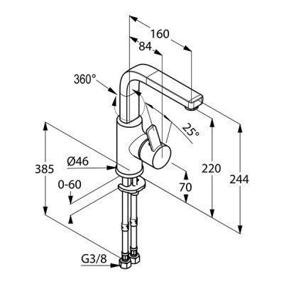 Смеситель для раковины  Kludi  -  ZENTA (420260575)