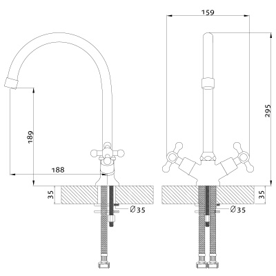 Смеситель Rossinka для кухни (G02-72)