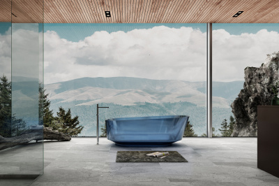 Прозрачная ванна ABBER Kristall синяя (AT9706Saphir)