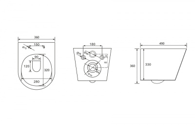 Унитаз ABBER Bequem подвесной белый, безободковый (AC1102)