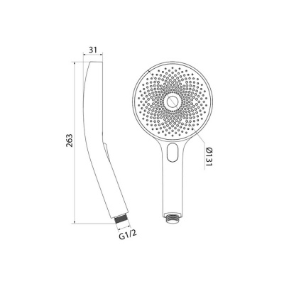 Лейка для душа, черная, SpaHome, IDDIS (SPA3F0Bi18)