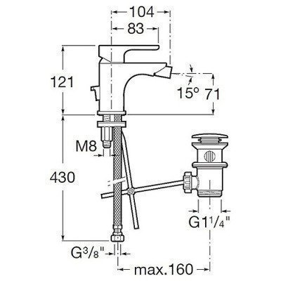 Смеситель для биде Roca - L20 XL (5A6A09C00)