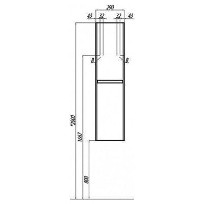 Шкаф-колонна AQUATON - Шерилл (1A206503SH010)