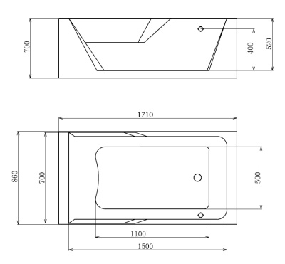 Акриловая ванна Gemy (G9066 II K R)