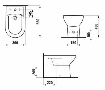 Биде напольное LAUFEN - Pro (8.3295.1.000.304.1)